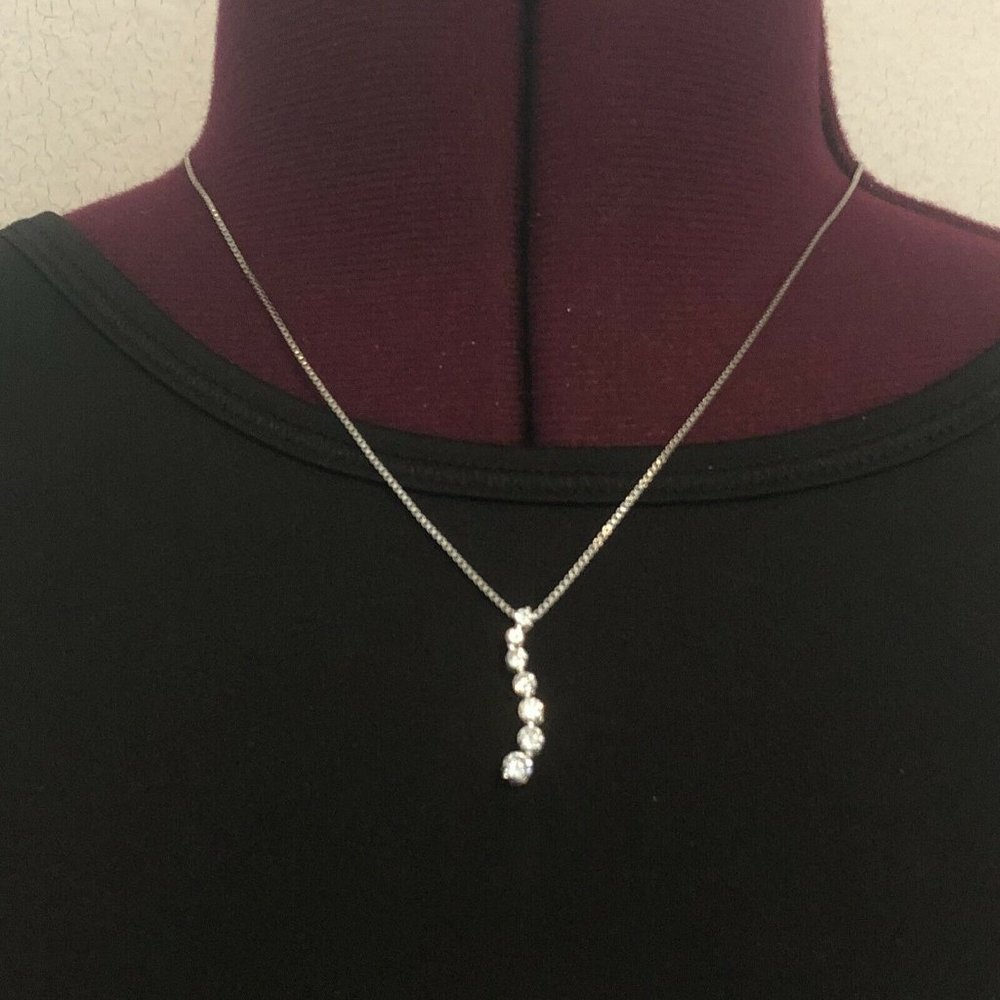 Vintage Graduated Curvy Abstract Shiny rhinestone Pendant Necklace Adjustable